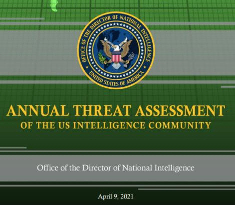 미 정보당국 연례위협평가 보고서 표지[보고서 캡처]